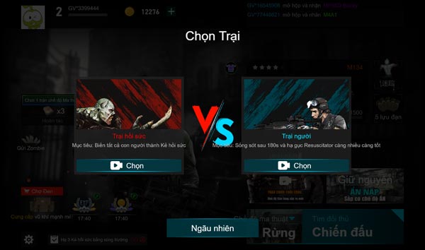 Chọn phe để thử sức