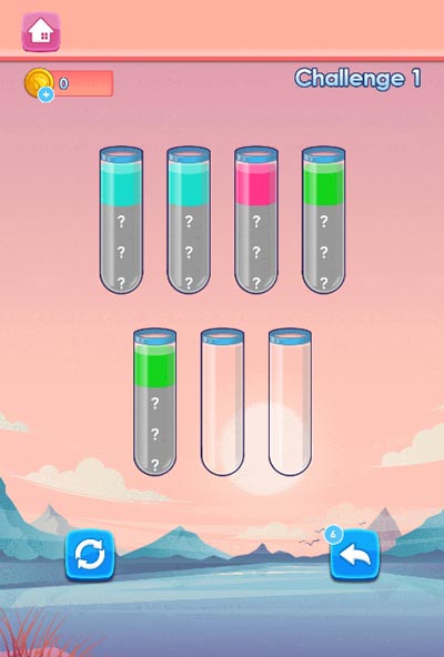 Quy luật rót nước phân loại màu rất đơn giản