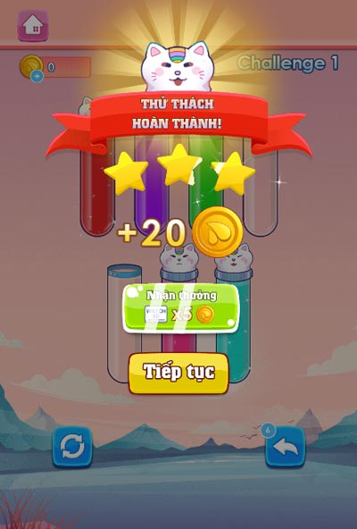 Nhận phần thưởng khi vượt qua cấp độ