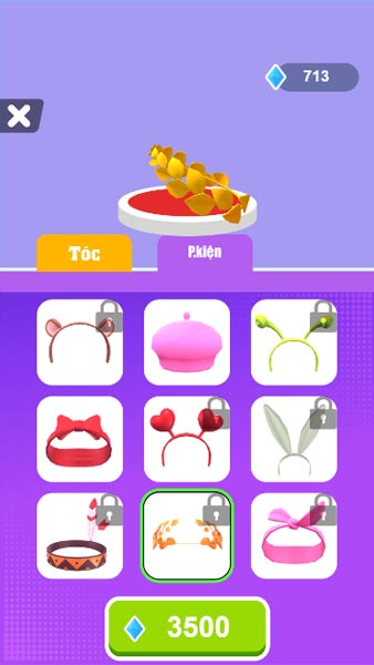 Mẫu phụ kiện, vòng đeo trên tóc