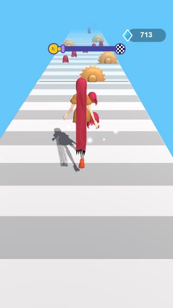 Điều khiển cô gái thu thập các bộ tóc