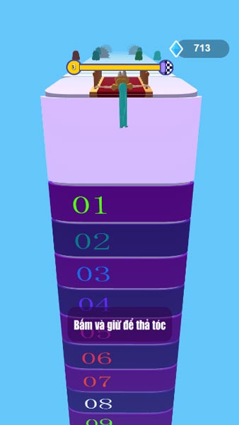 Xoay ngược và thả mái tóc xuống thang điểm