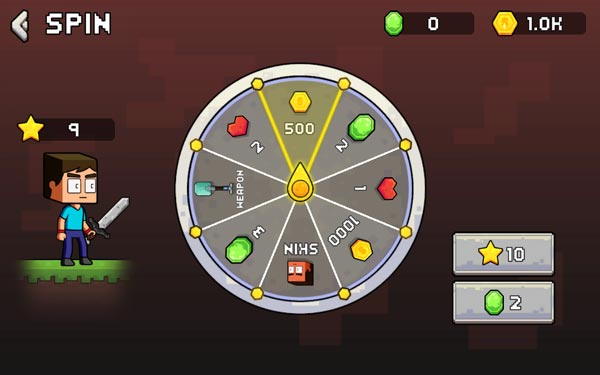 Tính năng quay thưởng may mắn bằng số ngôi sao hoặc đá quý