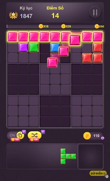 Các bạn hãy đặt những viên gạch vào trong khung hình