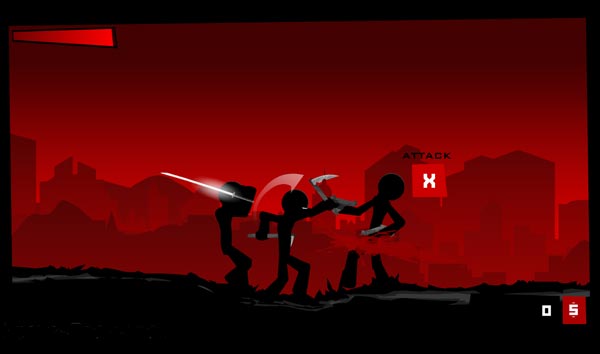 Sử dụng kiếm để chém, tấn công địch thủ