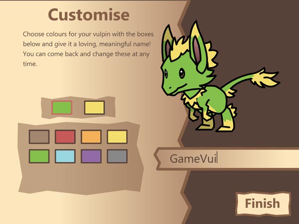 Tự chọn màu da và lông cho Vulpin