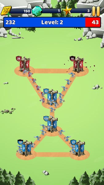 Tấn công và chiếm hết tháp của đối thủ