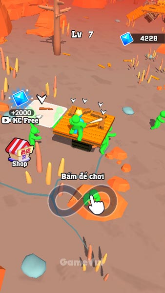 Bấm chuột hoặc chạm màn hình điện thoại để chơi