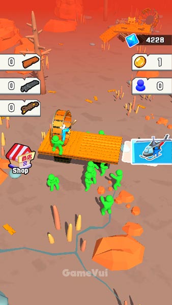 Điều khiển chiếc bè của Stickman