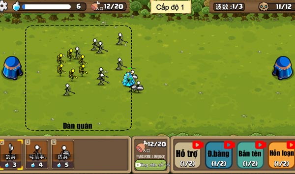 Ưu tiên sử dụng các loại lính đánh xa để phòng thủ hoặc tấn công