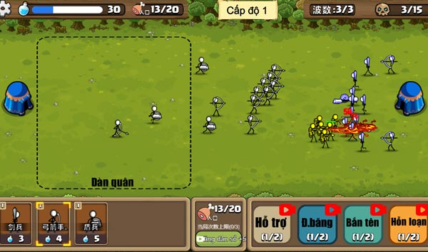 Đừng quên các loại lính cận chiến để áp sát căn cứ kẻ địch