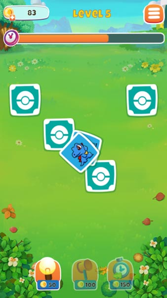 Nhanh chóng tìm đúng cặp hình Pokemon trước khi hết giờ