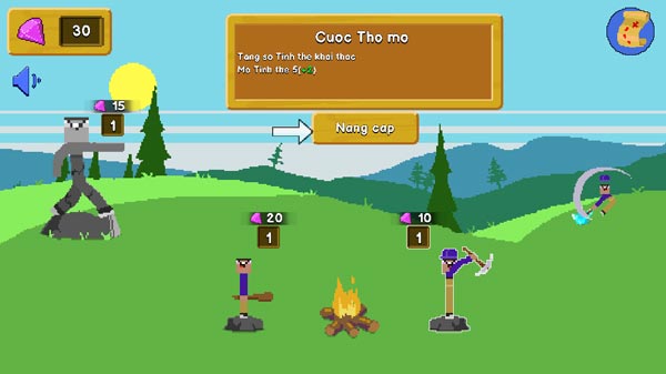 Nâng cấp sức mạnh cho lính, thợ mỏ... trong Trại căn cứ