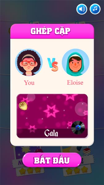 Mỗi cấp độ sẽ ghép cặp với 1 đối thủ bất kỳ