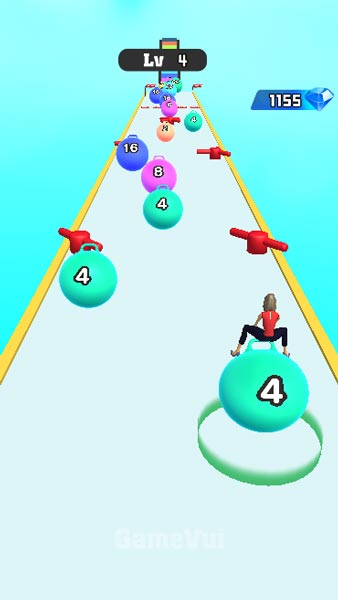 Di chuyển cô gái chạm vào những quả bóng có cùng số