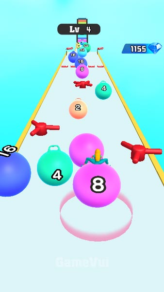 Hợp nhất tạo thành quả bóng có số lớn hơn