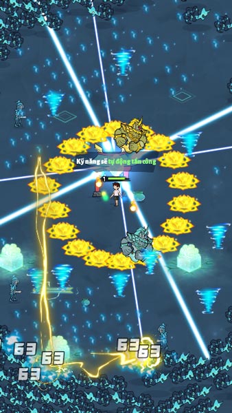 Các chiêu thức tấn công được tự động sử dụng