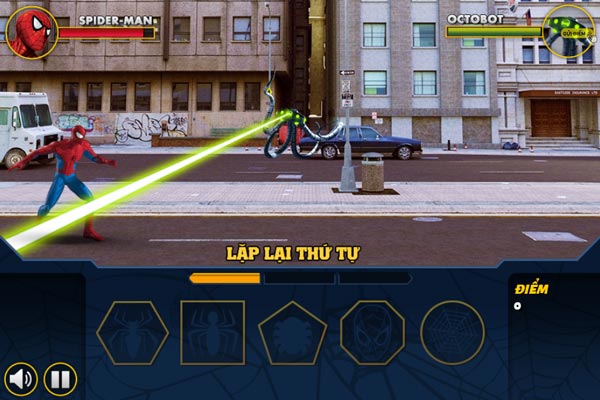 Nếu bạn chọn sai thì Spider Man sẽ bị kẻ địch tấn công