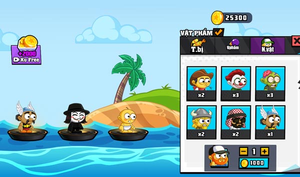 Rất nhiều Skin nhân vật, trang bị, vật phẩm trong Shop cửa hàng