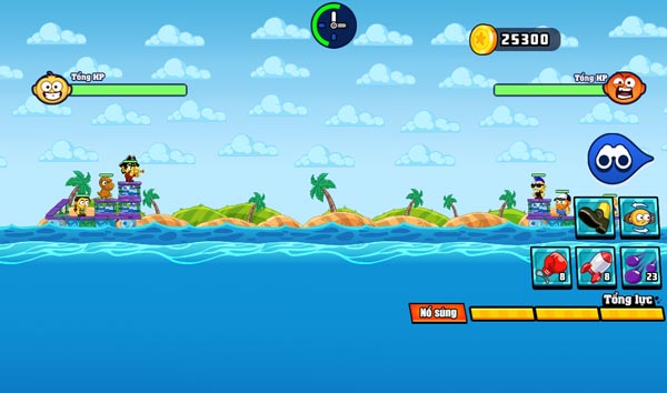 Màn hình chiến đấu chính giữa 2 bên