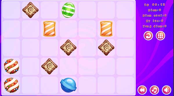 Hãy xếp những viên kẹo giống nhau