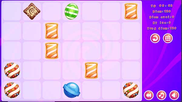 Mỗi lần di chuyển, trên màn hình sẽ xuất hiện thêm kẹo mới