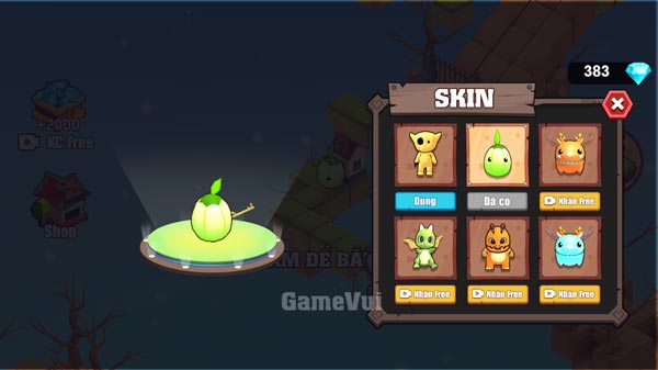 Nhiều mẫu Skin nhân vật trong Shop cửa hàng