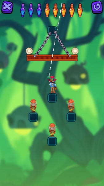 Bấm chuột chọn hướng để giúp Mike tấn công