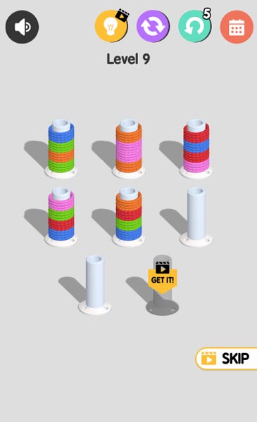 Chơi game Sắp xếp màu dây 3D - GameVui