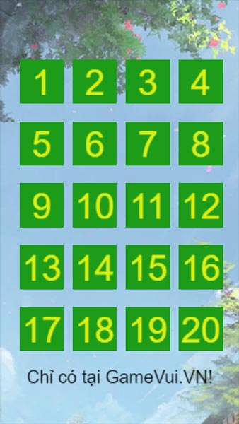 Có tất cả 20 level cấp độ để người chơi trải nghiệm