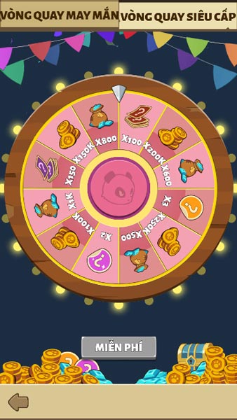 Vòng quay may mắn với nhiều phần thưởng