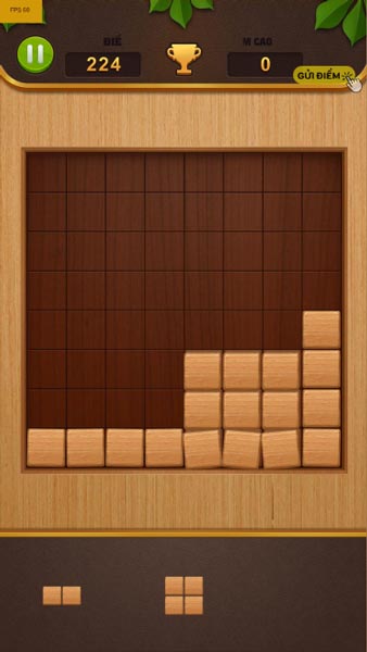 Màn hình chơi game Xếp khối gõ
