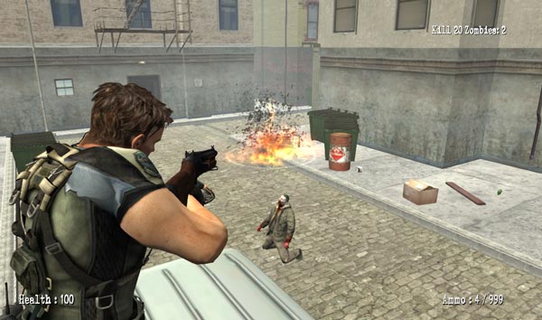 Lợi dụng những địa hình cao như nóc xe, cầu thang... để dễ tiêu diệt thây ma hơn