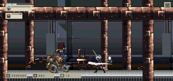 Điều khiển nhân vật nữ chiến binh chiến đấu