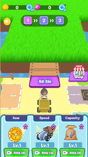 Chơi game Xe cắt cỏ - GameVui