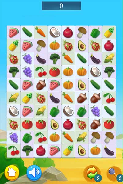 Hãy kết nối 2 loại rau củ quả giống nhau