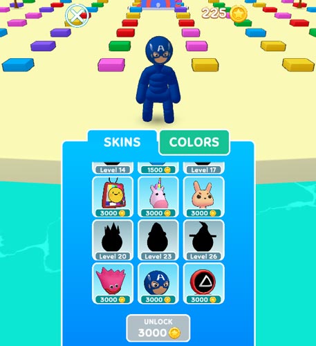 Rất nhiều mẫu Skin và màu sắc cho nhân vật trong Shop cửa hàng