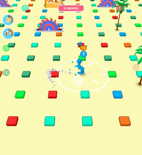 Điều khiển người que Stickman thu thập những viên gạch cùng màu