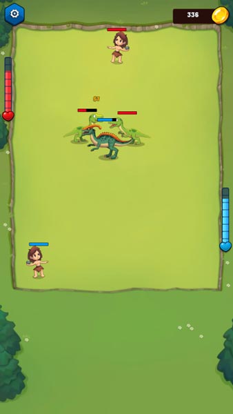 Đặt các đơn vị khủng long và chiến binh lên trận chiến