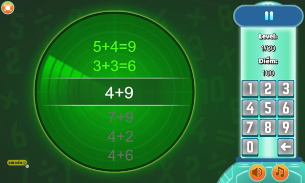 Nếu trả lời đúng sẽ hiện màu xanh