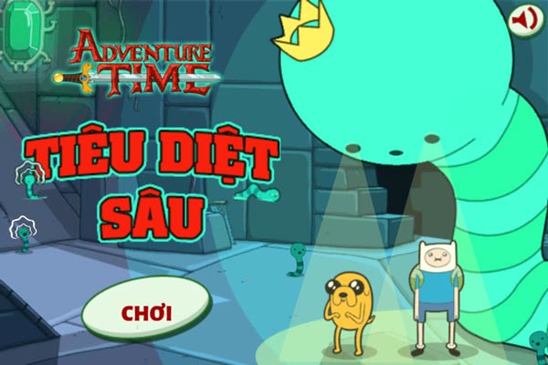 Chơi game Adventure Time Tiêu diệt sâu - GameVui