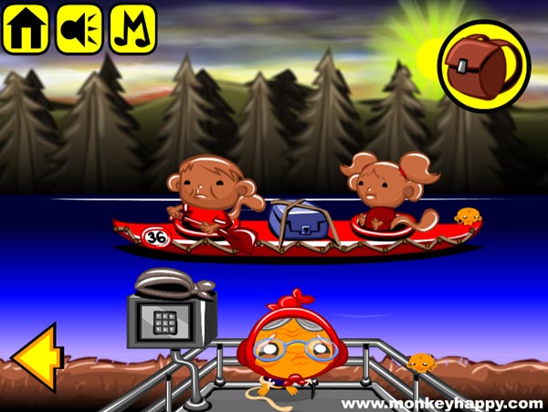 Chơi game Chú khỉ buồn: Đua ca nô - GameVui