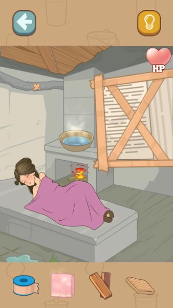 Đun nước ấm để giúp cô gái không bị lạnh