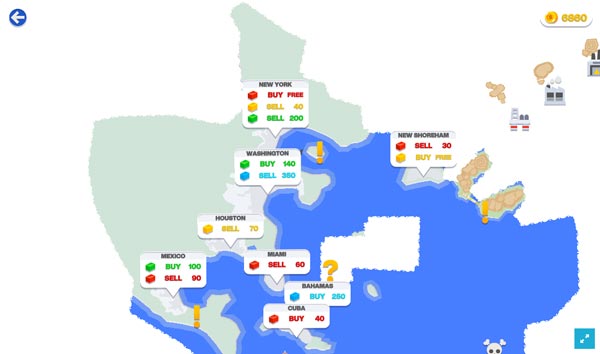 Bản đồ cho thấy những nơi mua hoặc hàng giá rẻ hoặc đắt