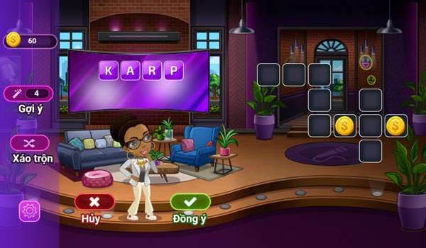 Người chơi hãy ghép lại thành những từ tiếng Anh chính xác và có nghĩa