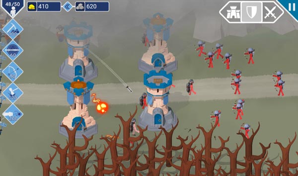 Xây các loại tháp canh để tăng khả năng phòng thủ