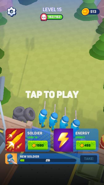 Dùng tiền xu để nâng cấp quân lính hoặc năng lượng