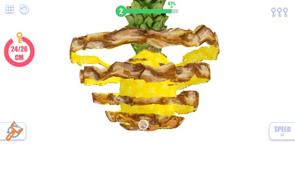 Cố gắng gọt vỏ liền mạch và không đứt