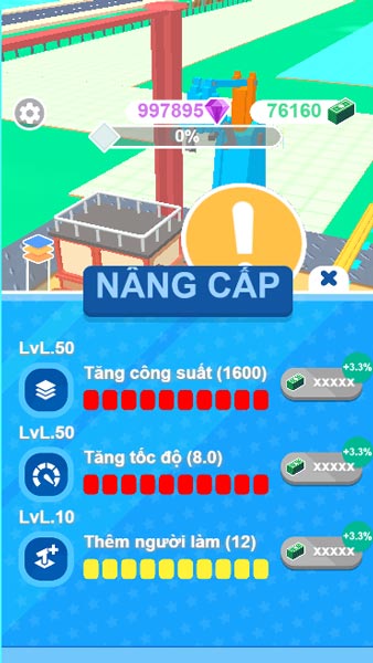 Nâng cấp chỉ số cho xe tải xếp gạch