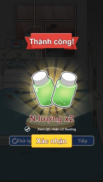 Hoàn thành cấp độ và nhận năng lượng